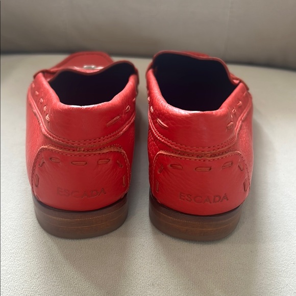 Escada Red Leather Loafers - Picture 7 of 9